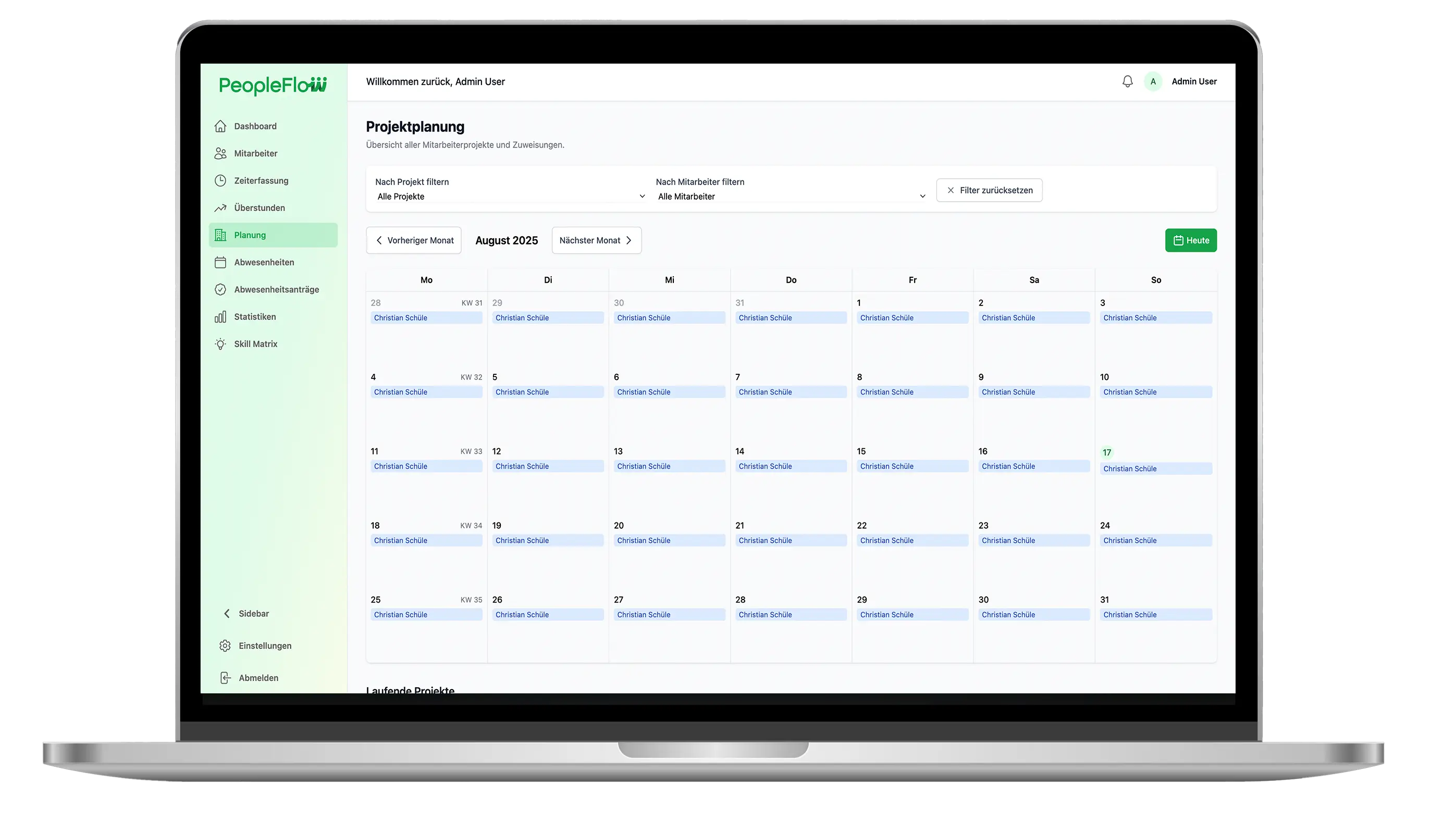 Personalplanung Screenshot