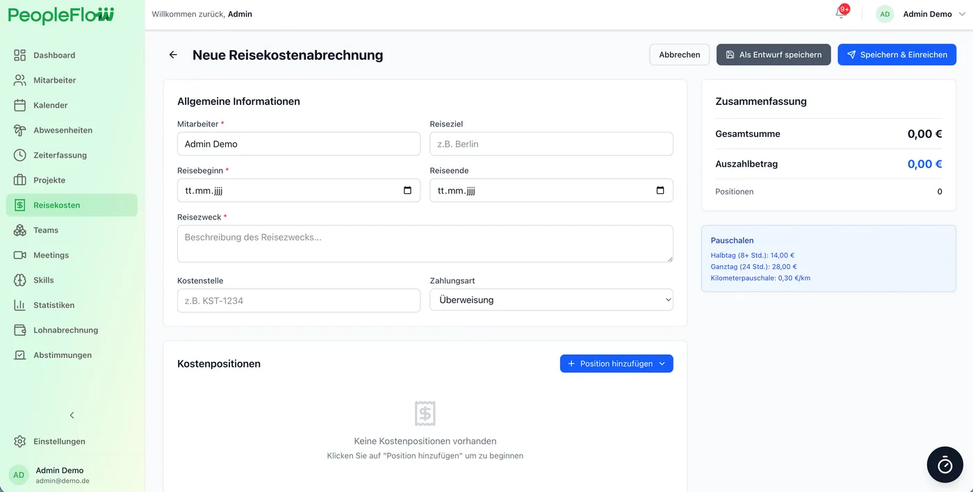 PeopleFlow Reisekosten